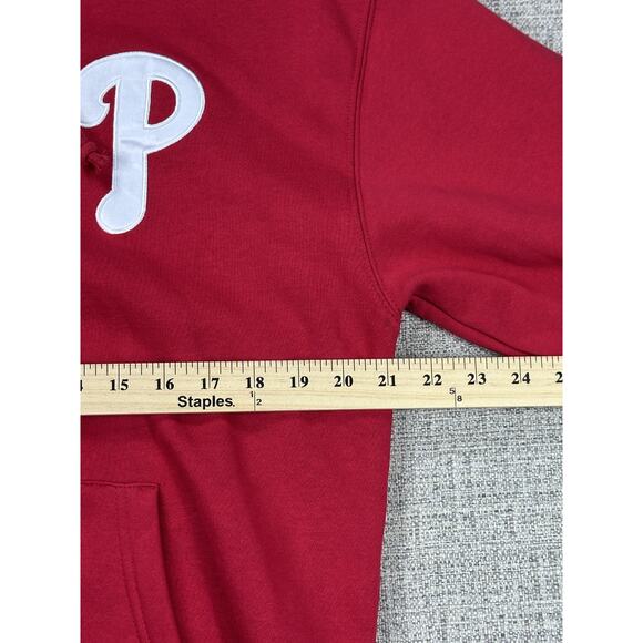 Philadelphia Phillies Hoodie Mens Medium Red MLB Baseball Dykstra Cooperstown - Picture 4 of 16